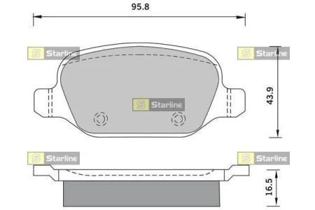 Колодки тормозные дисковые, к-кт. STARLINE BD S382