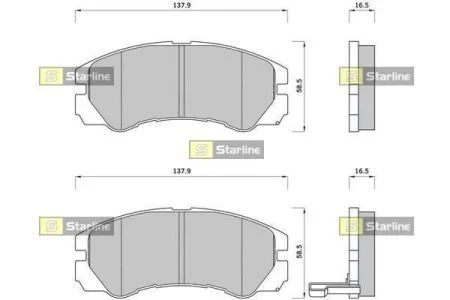 Колодки гальмівні дискові, к-кт. STARLINE BD S387 (фото 1)
