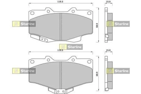 Колодки тормозные дисковые, к-кт. STARLINE BD S393