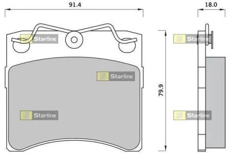 Колодки тормозные дисковые, к-кт. STARLINE BD S398