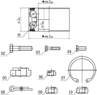 Подшипник ступицы колеса, к-кт. STARLINE LO 00575