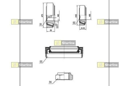 Подшипник ступицы колеса, к-кт. STARLINE LO 03430