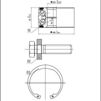 Подшипник ступицы колеса, к-кт. STARLINE LO 03449