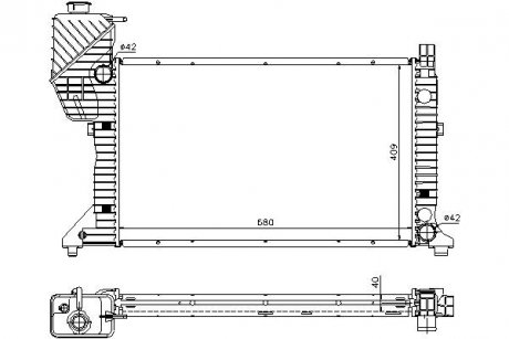 Радіатор охолодження MERCEDES-BENZ SPRINTER SERIES B901/B902 (1995) SPRINTER 208D 2.3 STARLINE MSA2183