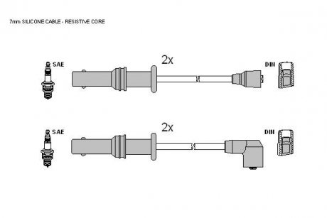 Комплект кабелiв запалювання STARLINE ZK 9664 (фото 1)