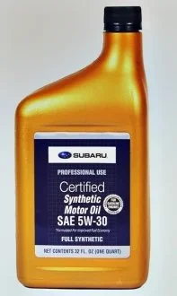 Масло моторное Certified Motor Oil 5W-30 (0.95 л) SUBARU SOA427V1410