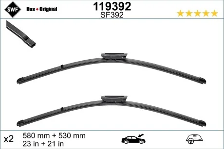 Щітка склоочисника 580+530mm LHD компл. SWF 119392