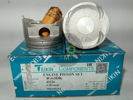 Поршень із пальцем (к-кт на двигун) 4G63DK, TEIKIN 43226050