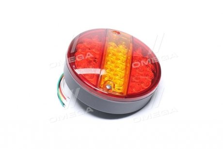 Ліхтар задній круглий LED (червоний-жовтий) з покажчиком повороту TEMPEST TP 97-27-95 (фото 1)