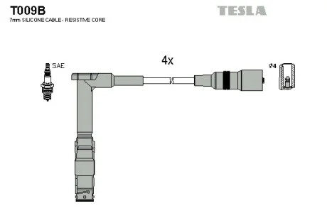 Комплект проводов в / в MB C180 200220 E200 220 1.8 2.0 2.2 92-01 TESLA T009B