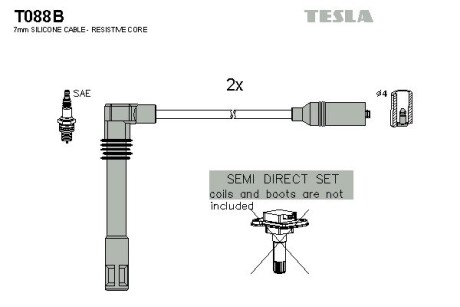 Комплект високовольтних дротів TESLA T088B