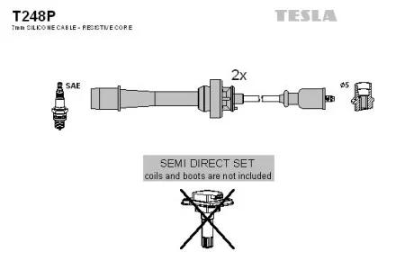 Провода высоковольтные Mazda 323, Premacy, 99-05 TESLA T248P (фото 1)