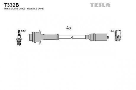 Комплект високовольтних дротів TESLA T332B (фото 1)