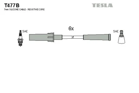 Комплект високовольтних дротів TESLA T477B