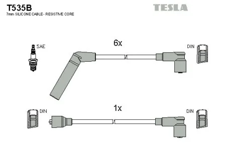 Комплект високовольтних дротів TESLA T535B