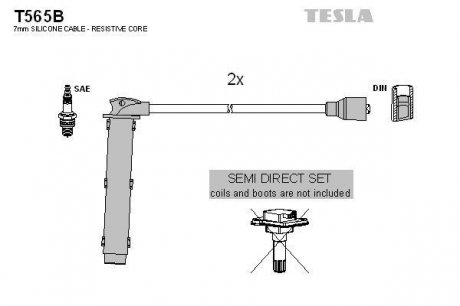 Комплект высоковольтных проводов TESLA T565B