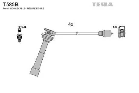 Комплект высоковольтных проводов TESLA T585B