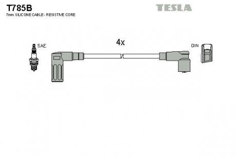 Комплект высоковольтных проводов TESLA T785B (фото 1)