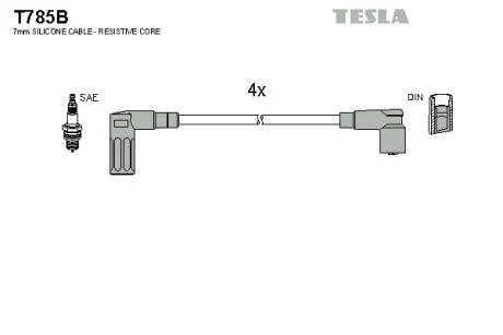 Комплект високовольтних дротів TESLA T785B