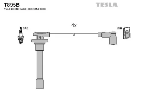 Дроти високої напруги Honda Accord 2.0-2.2 93- TESLA T895B