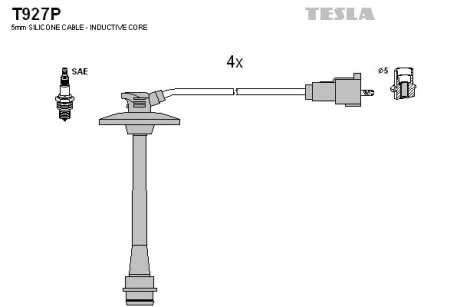 Кабель зажигания, к-кт Toyota 97-00 2,0 3SFE;2,2 5SFE TESLA T927P (фото 1)