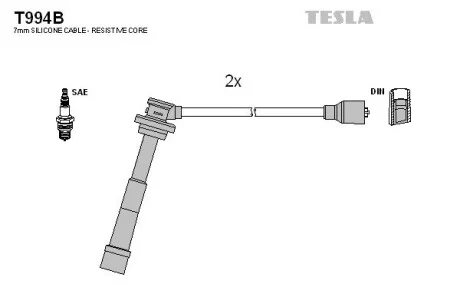 Кабель зажигания, к-кт TESLA T994B