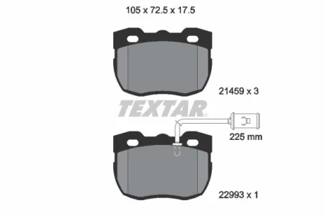 Комплект гальмівних колодок передн, LAND ROVER DISCOVERY I, RANGE ROVER I 2.0-4.3 11.88-10.98 TEXTAR 2145905 (фото 1)