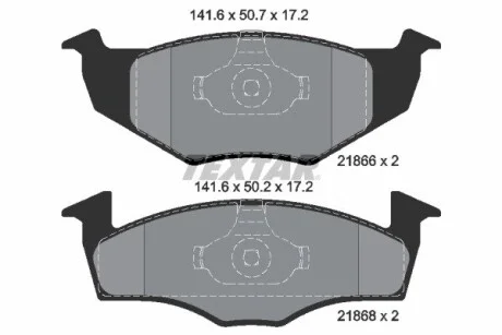 Тормозные колодки SEAT / SKODA / VW Arosa / Fabia / Fox / Lupo / Polo передняя сторона 92 - TEXTAR 2186602