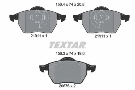 Фото 1 - гальмівні колодки дискові TEXTAR 2191102 Гальмівні колодки дискові TEXTAR 2191102 (фото 1)