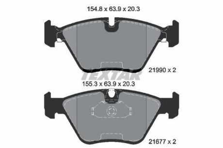 Тормозные колодки BMW 5 (E39) передняя сторона 95-04 TEXTAR 2199003 (фото 1)