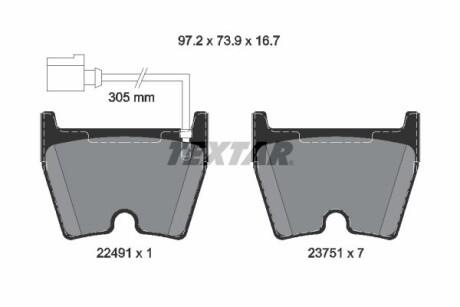 Гальмівні колодки AUDI RS3/RSQ3/TT "F "13>> TEXTAR 2249101 (фото 1)