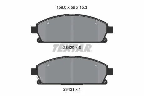 Тормозные колодки INFINITI / NISSAN Q45 / Presage передняя сторона 97-09 TEXTAR 2342006