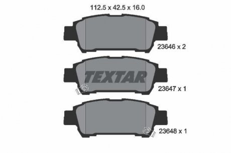 Тормозные колодки TOYOTA Avensis Verso/Previa "R "00>> TEXTAR 2364601 (фото 1)