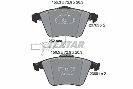 Гальмівні колодки AUDI A4/A6/A8 "F "97-13 TEXTAR 2376302