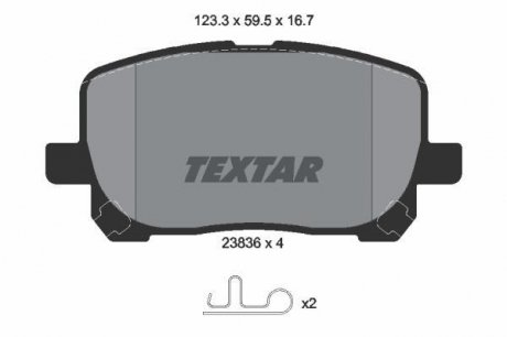 Тормозные колодки TOYOTA Avensis / Corolla / Matrix "F" 01-14 TEXTAR 2383601