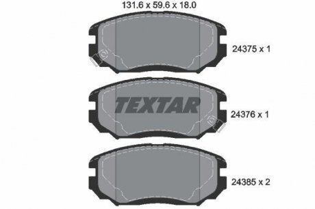 Тормозные колодки HYUNDAI Sonata / Grandeur передняя сторона 05-11 TEXTAR 2437501