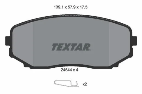 Тормозные колодки FORD / LINCOLN / MAZDA Edge / MKX / CX-7 / CX-9 передняя сторона 06 - TEXTAR 2454401 (фото 1)