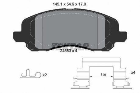 Комплект гальмівних колодок TEXTAR 2458301 (фото 1)