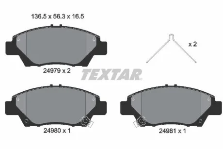Тормозные колодки дисковые TEXTAR 2497901