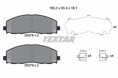Тормозные колодки дисковые TEXTAR 2537801 (фото 1)