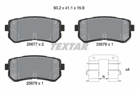 Тормозные колодки HYUNDAI/KIA Creta/IX20/Kona/Sonata/Optima/Soul "R "10>> TEXTAR 2567701