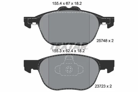 Колодки тормозные TEXTAR 2574801