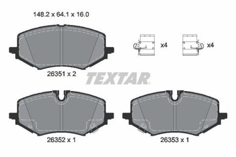 Гальмівні колодки CHEVROLET Trailblazer "F "20>> TEXTAR 2635102