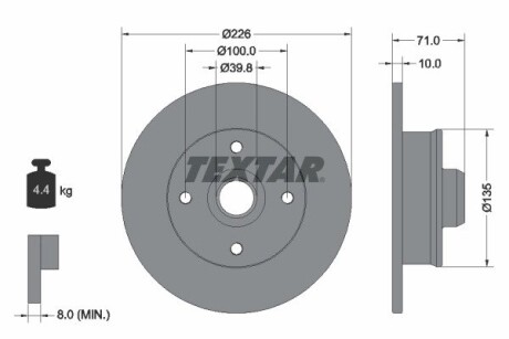 Диск тормозной TEXTAR 92041803