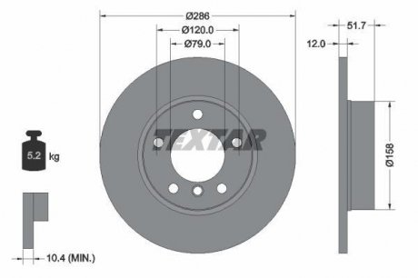 Диск тормозной BMW 3 (E36) / Z3 (E36) передняя сторона D = 286mm 90 03 TEXTAR 92055503