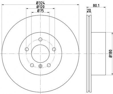 Диск тормозной BMW X5 (E53) R D = 324mm 01 - TEXTAR 92146303