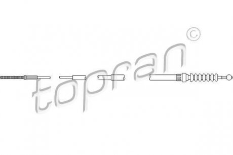 Трос стояночной тормозной системы TOPRAN / HANS PRIES 103063 (фото 1)
