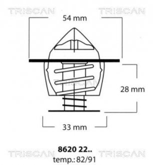 Термостат Ford Diesel, VAG, Opel TRISCAN 86202291