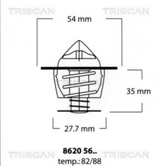 Термостат Citroen / Peugeot 1.8D-2.0D 85 TRISCAN 86205682 (фото 1)