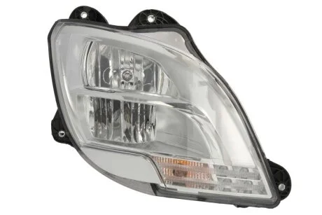 Фара прав (H1/LED/PY21W, ручн, без мотора, включає денні ходові вогні, колір відбивача: хром, колір повороту: прозор) DAF CF, XF 106 10.12- TRUCKLIGHT HLDA006R